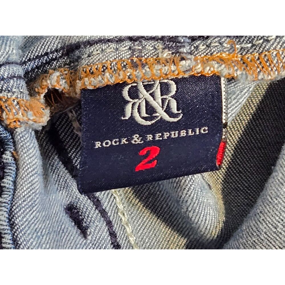 Rock & Republic Kashmere Skinny Jeans Womens Size 2 Blue Stretch Denim - Picture 6 of 13